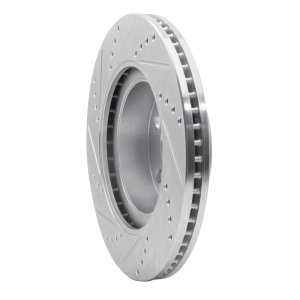 Ford Explorer Sport Brake Rotor (1) - Front Right - R1 Concepts - Drilled & Slotted - Silver - `01-`11